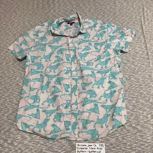 Arizona Jean Co. 796 Turquoise Lizard Print Button-Up Shirt men L. SKU795